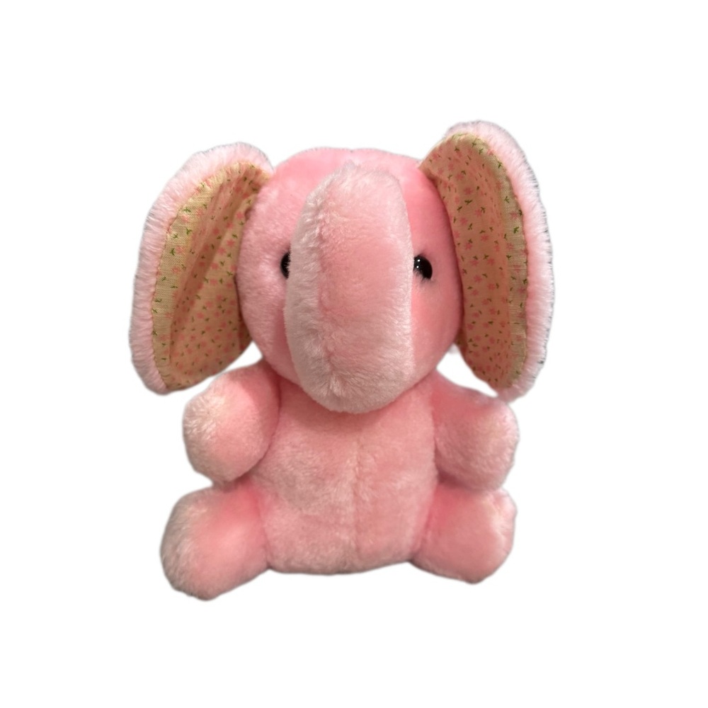 Vintage Pink Plush Elephant Toy By Dankin
